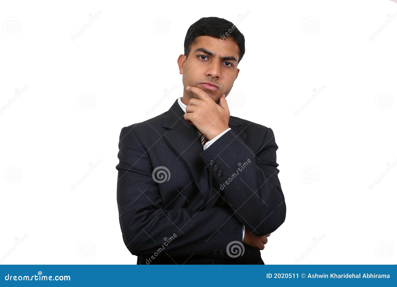 Thinking pose (2) stock image. Image of shirt, ethnic - 2020511