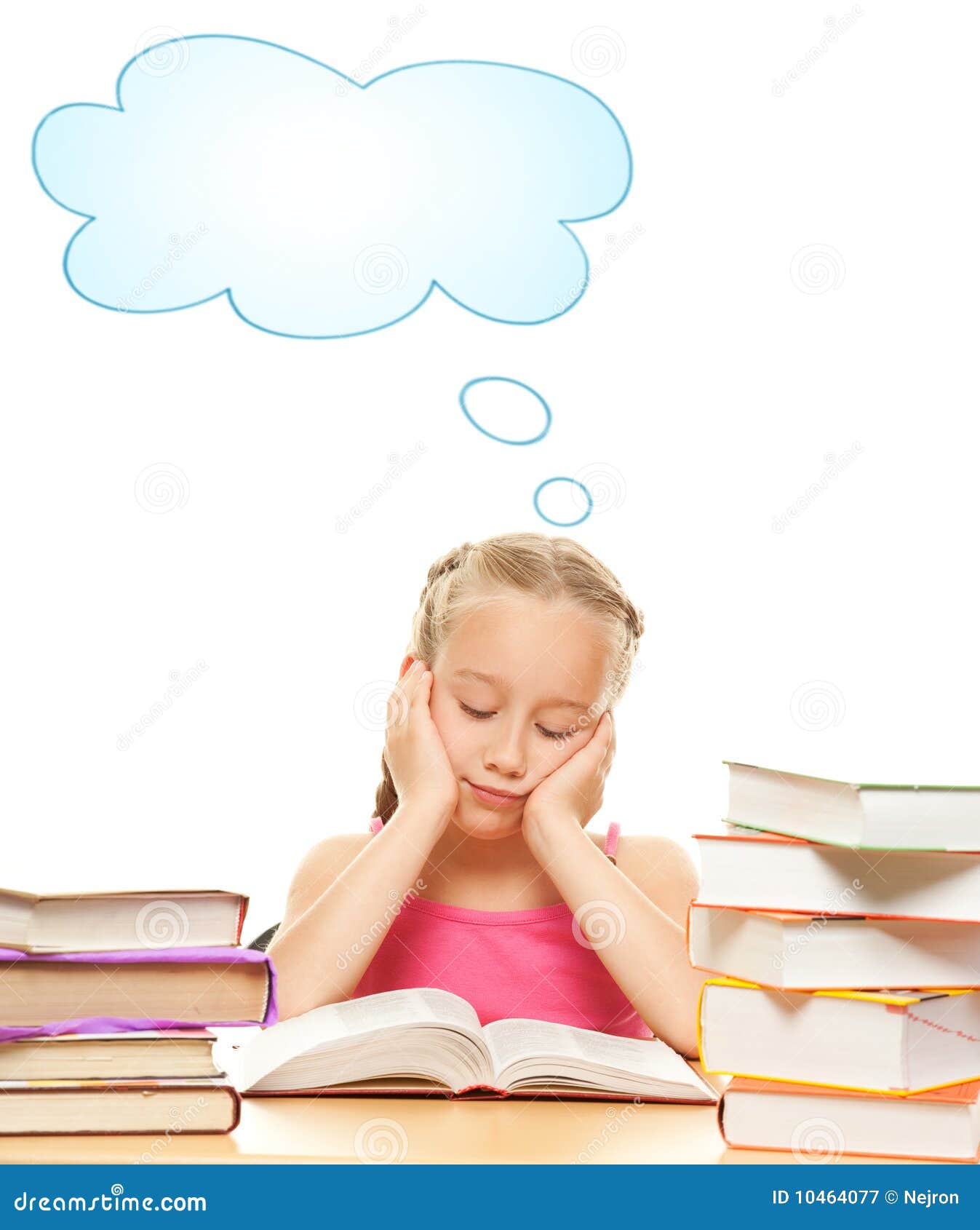 Thinking schoolgirl stock image. Image of person, female - 10464077