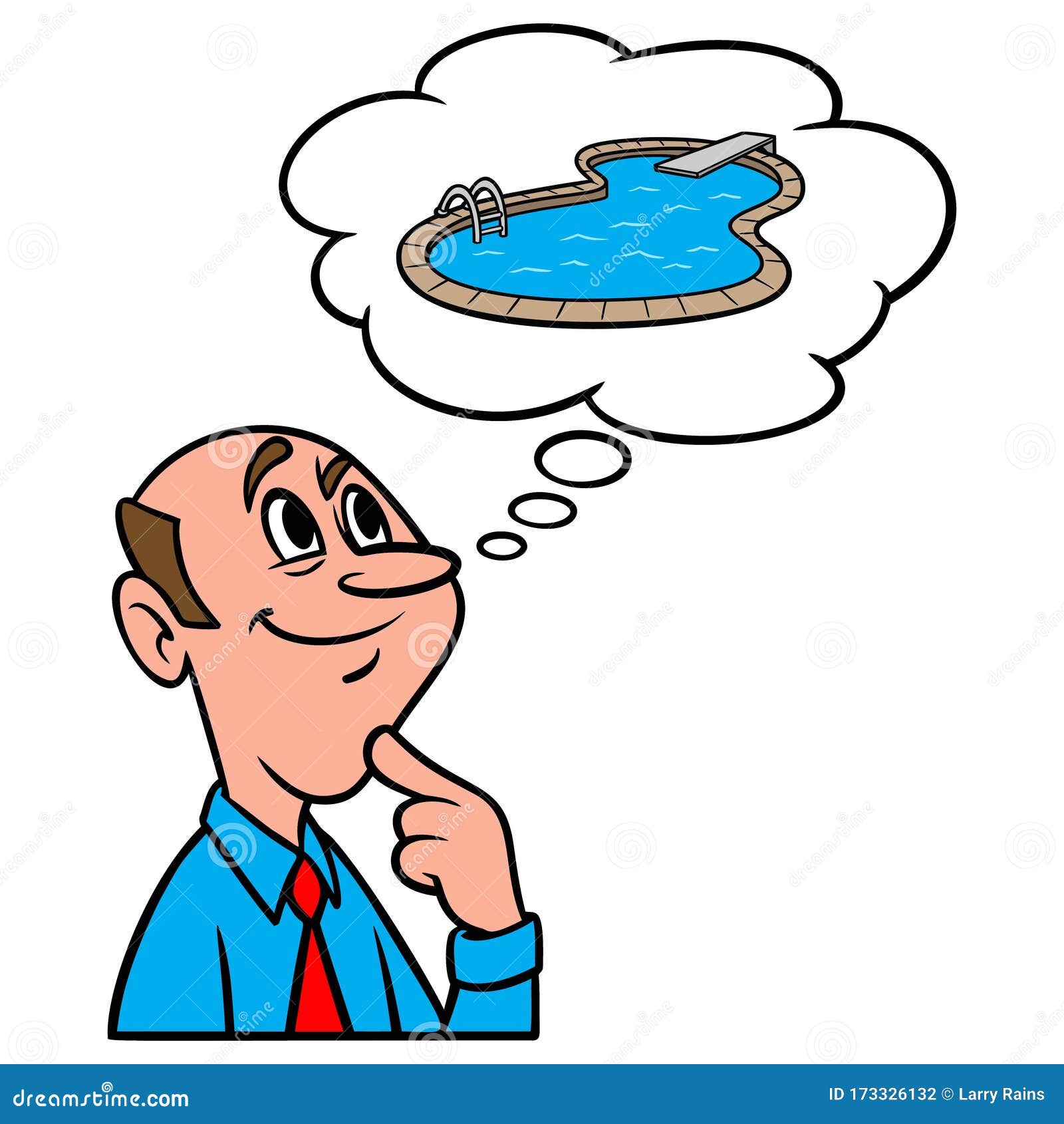 Thinking about a Swimming Pool Stock Vector Illustration of pool