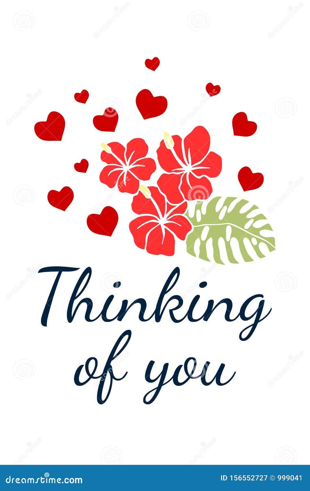 Thinking of You Card. Vector Illustration Eps10. Stock Vector