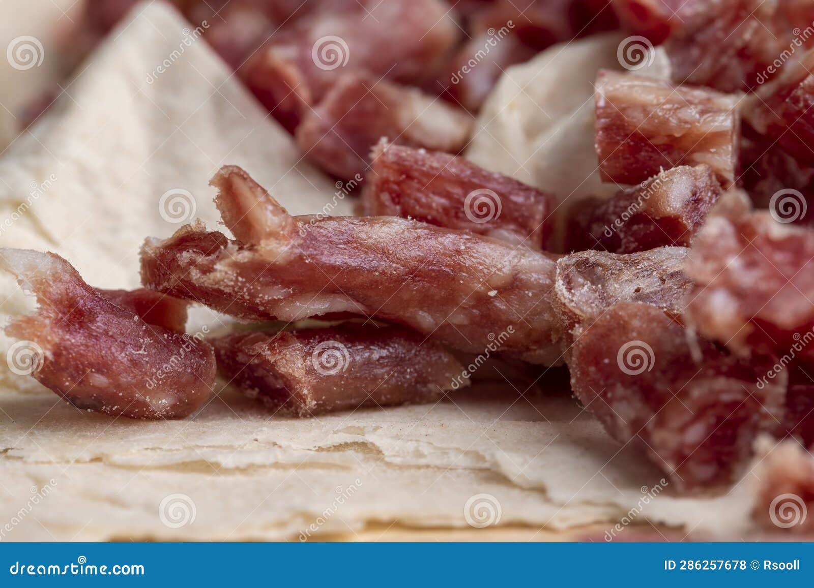 Thinly Sliced Dried Meat Sausage Stock Photo Image of dinner, cuisine