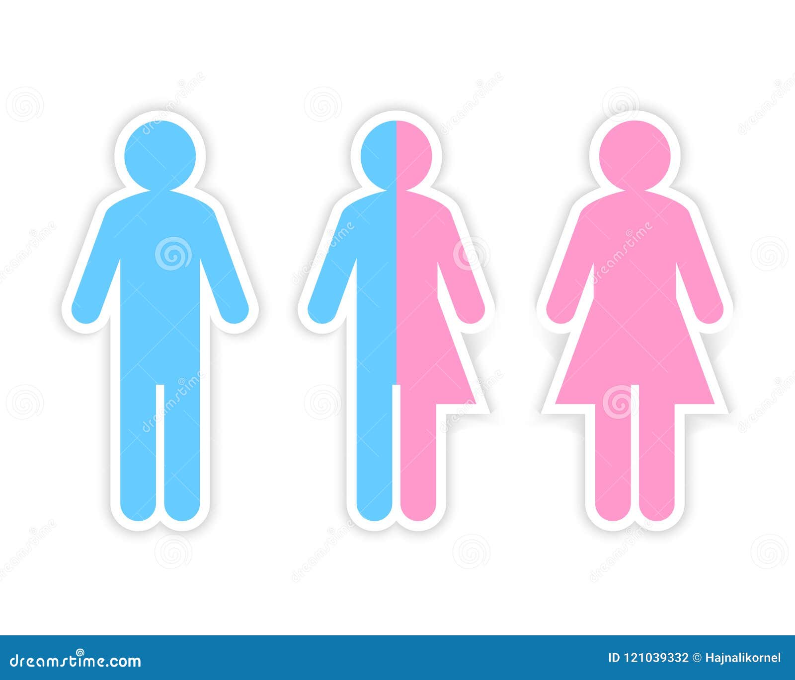 Third Gender And Sex Concept Made Of Half Male And Half Female 