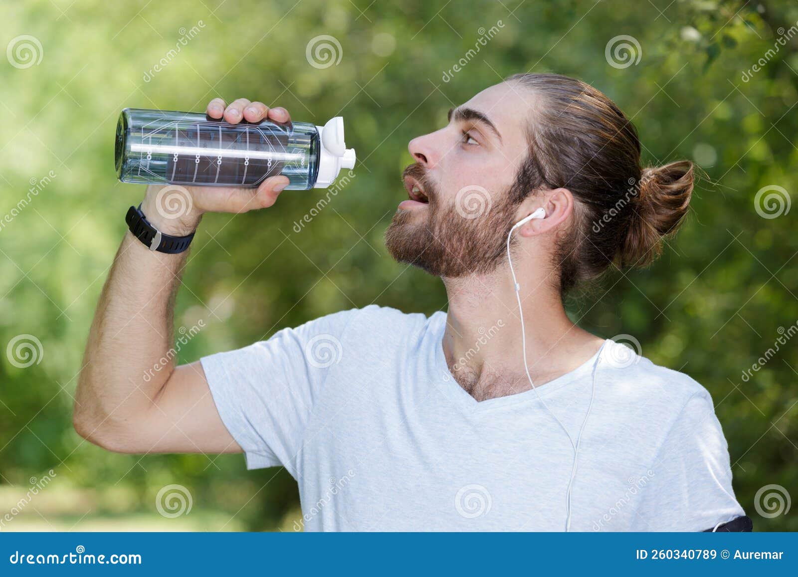 Thirsty Athlete Drinking Water after Workout Stock Image Image of