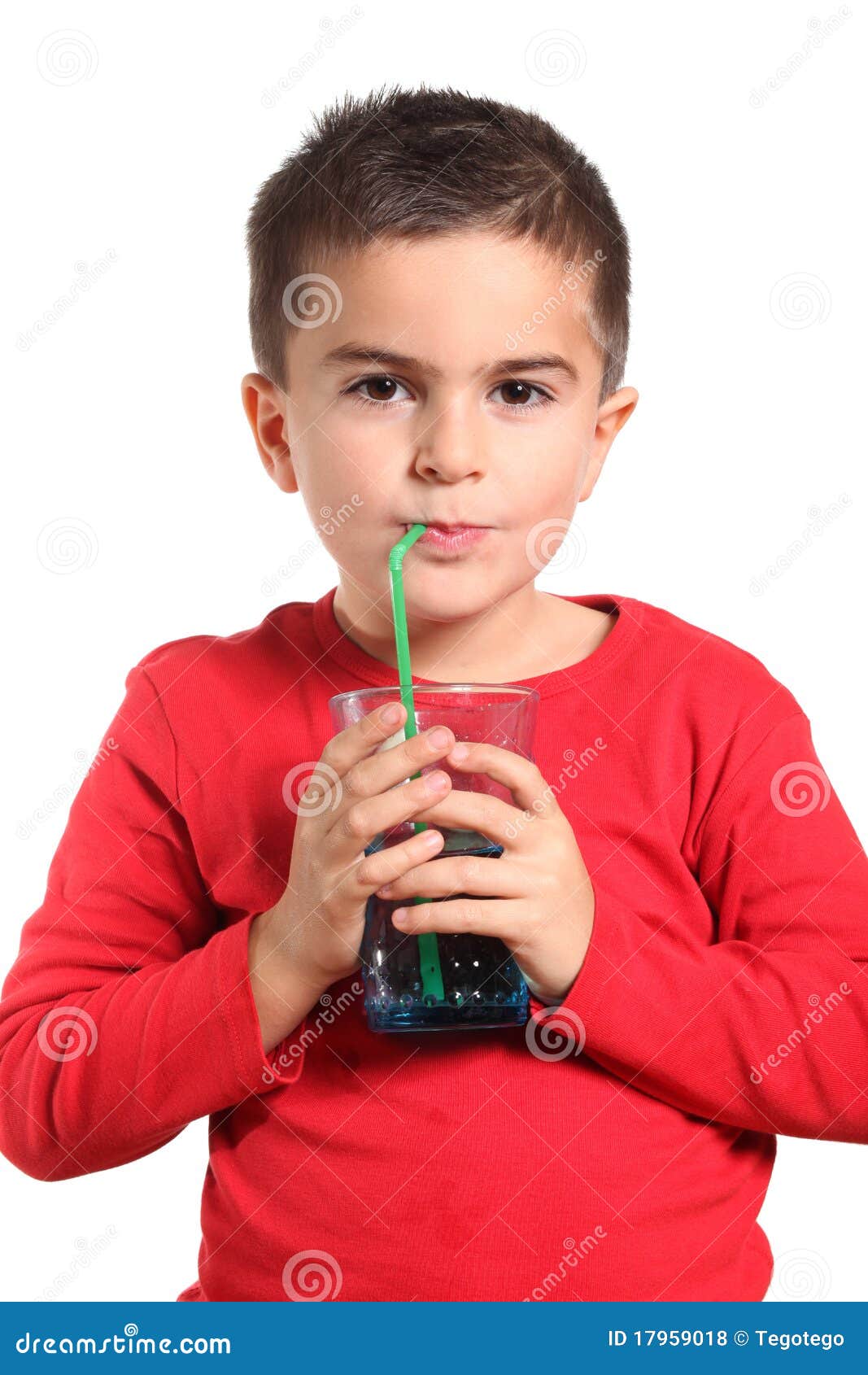 Thirsty Child Drinking Pure Fresh Water Stock Photo Image of child