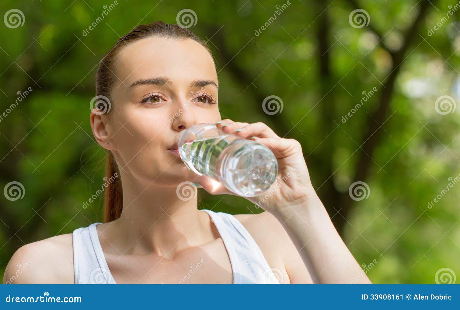 Thirsty Woman Drinking Fresh Water, Stock Image Image of dynamic