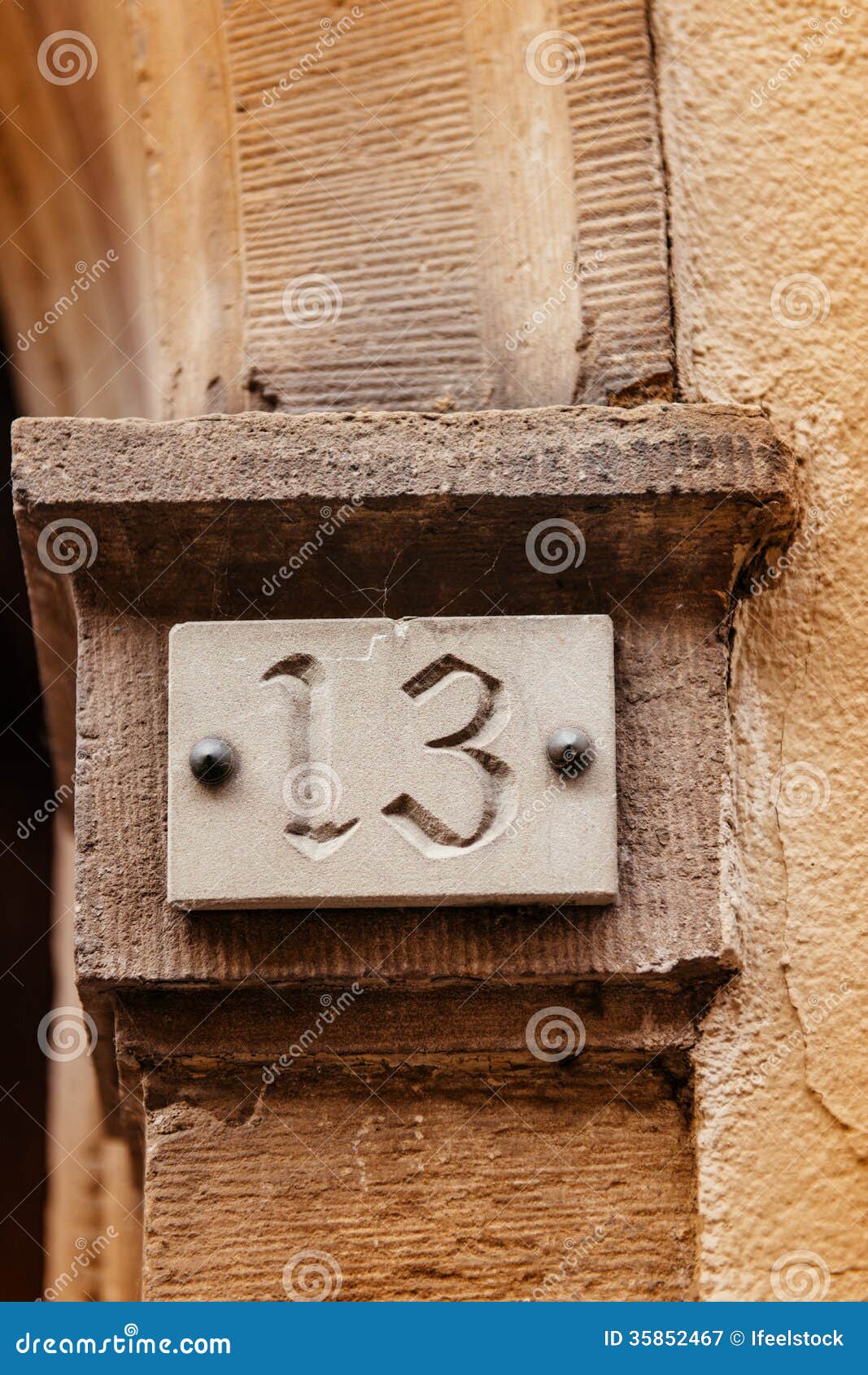 Thirteen House Number Plate Stock Image Image of closeup, built 35852467