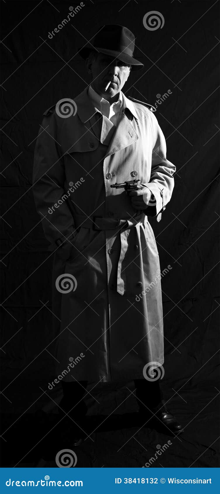 thirties or forties vintage retro style private detective man