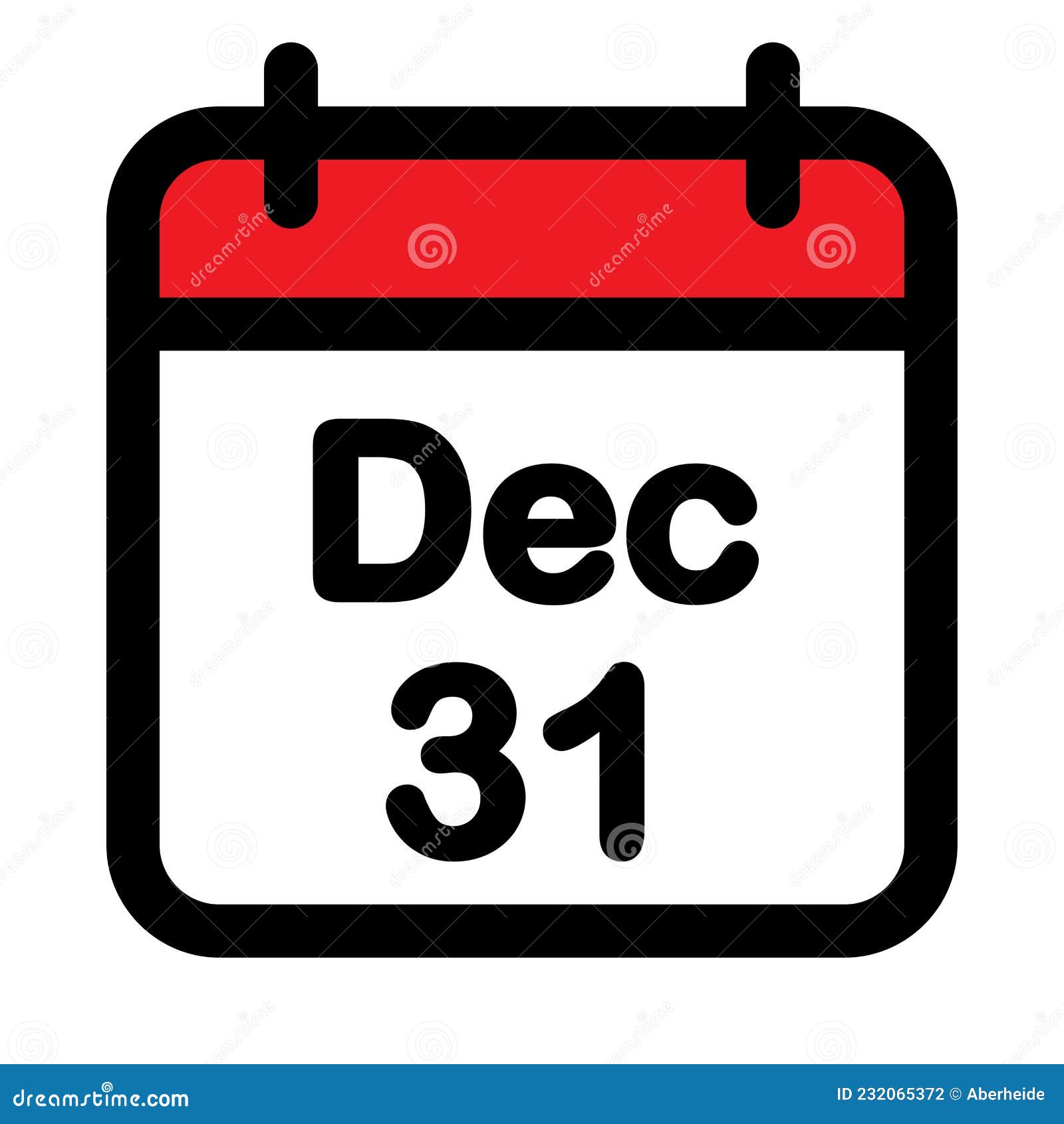Thirty First December Calendar Icon Stock Vector Illustration of plan
