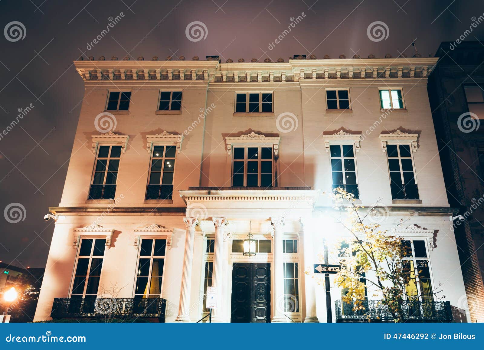 The Thomas-Jencks-Gladding House at Night in Mount Vernon, Baltimore ...