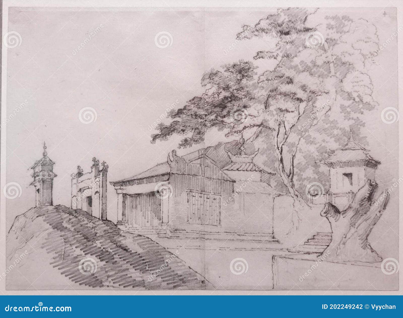 Pencil Sketch Of A Scenery - Desi Painters