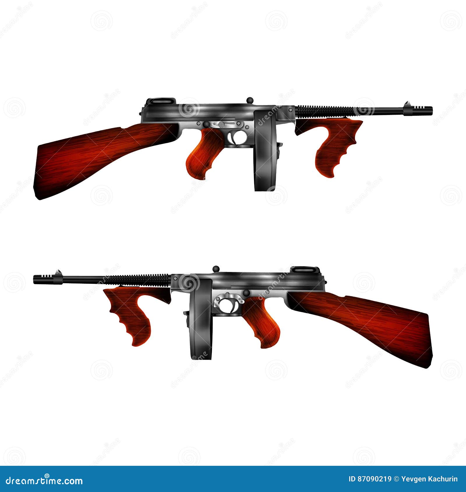 Thompson submachine gun stock vector. Illustration of police 87090219