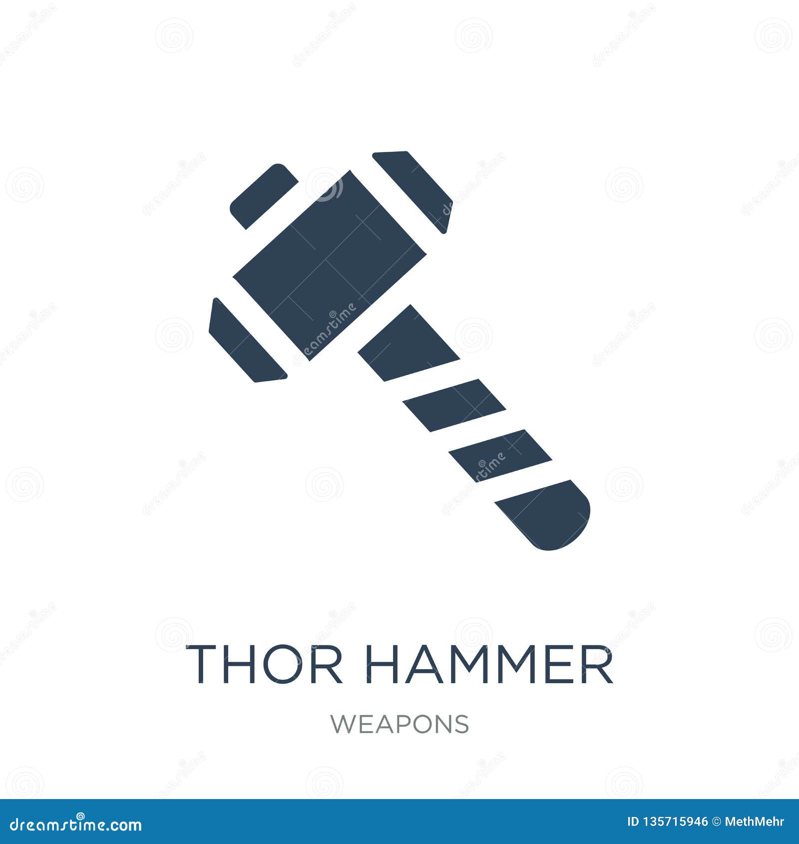 Thor Hammer Icon in Trendy Design Style. Thor Hammer Icon Isolated on White  Background Stock Vector - Illustration of mythology, norse: 135715946