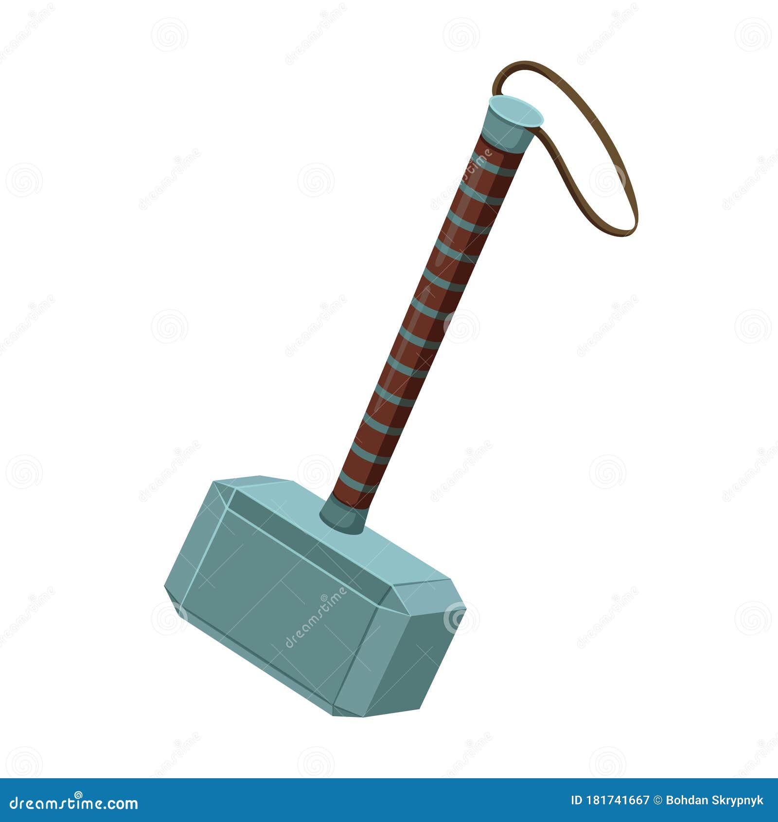 Thor Hammer Mjellnir Mythical Weapon of Thunder God Thor Wielding. Stock  Vector - Illustration of closeup, middle: 181741667