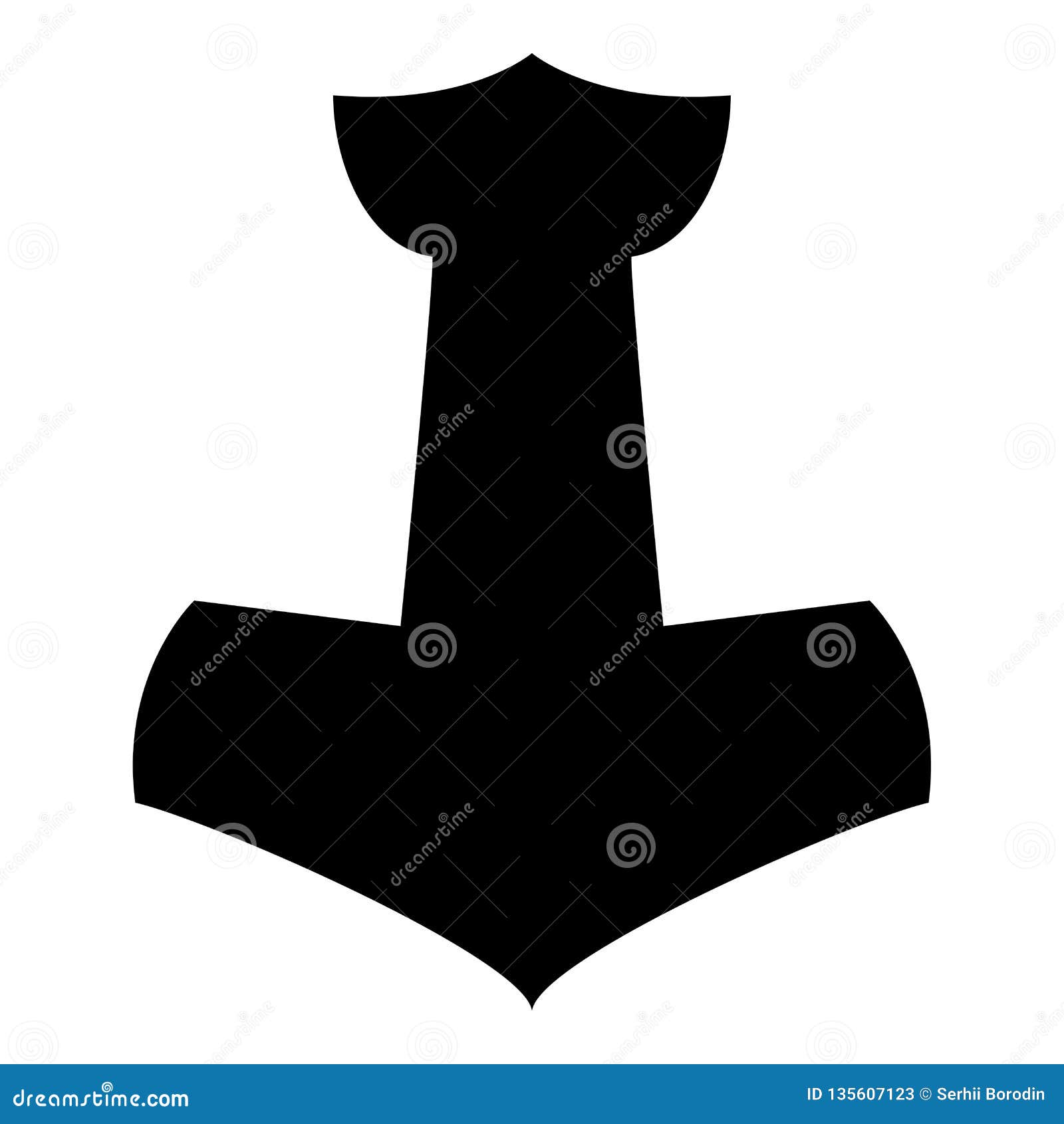 Thor S Hammer Icon Black Color Vector Flat Style Image Stock Vector - Illustration of black, icon: