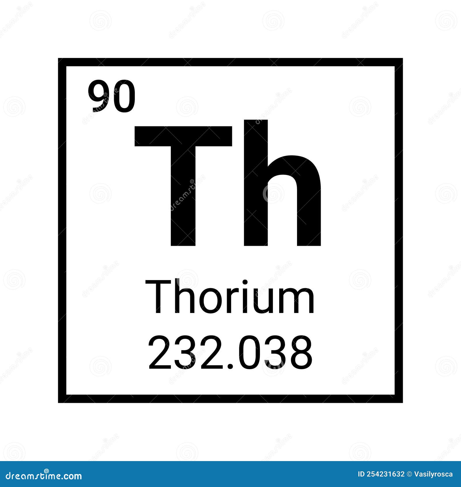 Thorium Periodic Table Element Chemistry Symbol Atom Icon. Stock Vector ...