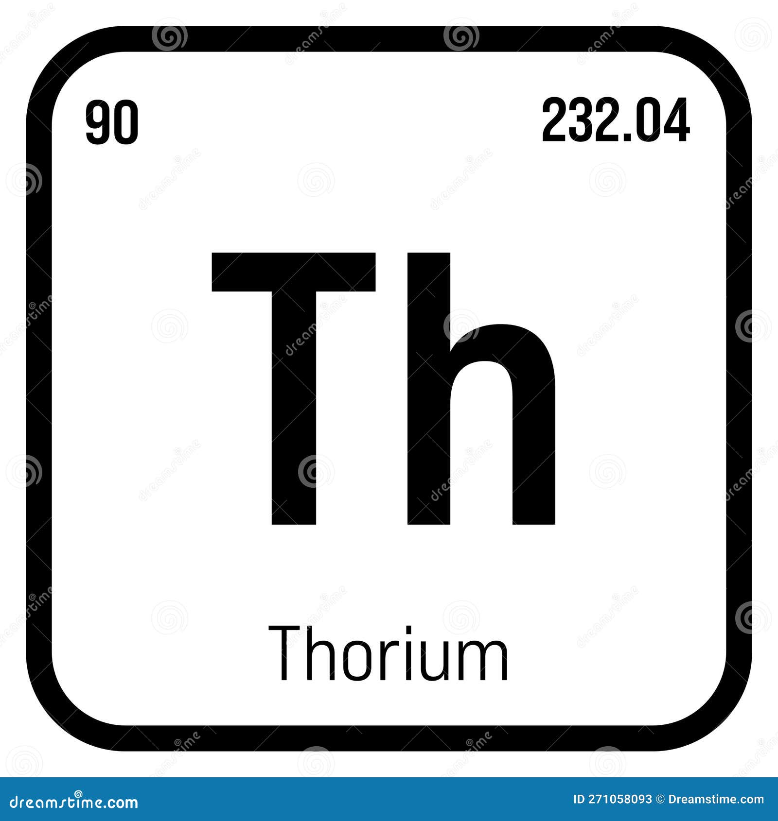 Thorium, Th, Periodic Table Element Stock Illustration - Illustration ...