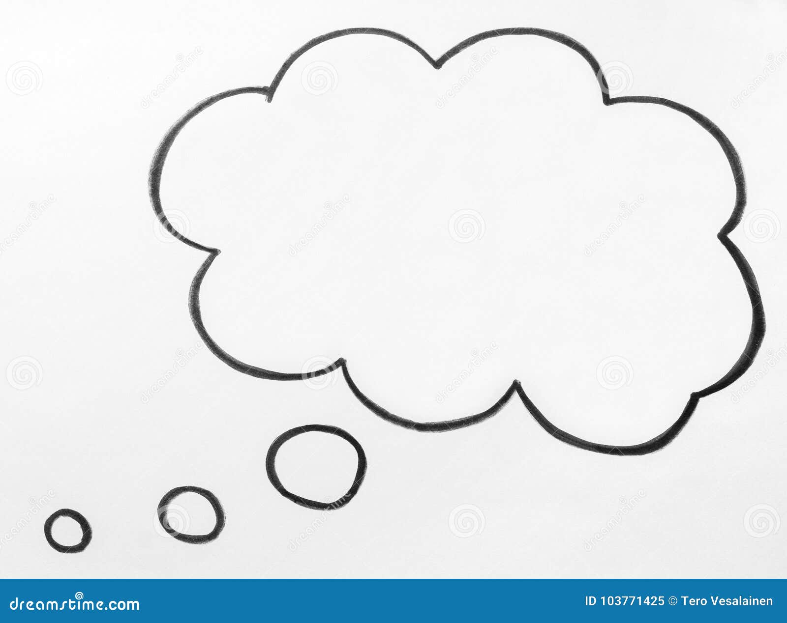 thought cloud and thinking speech bubble balloon