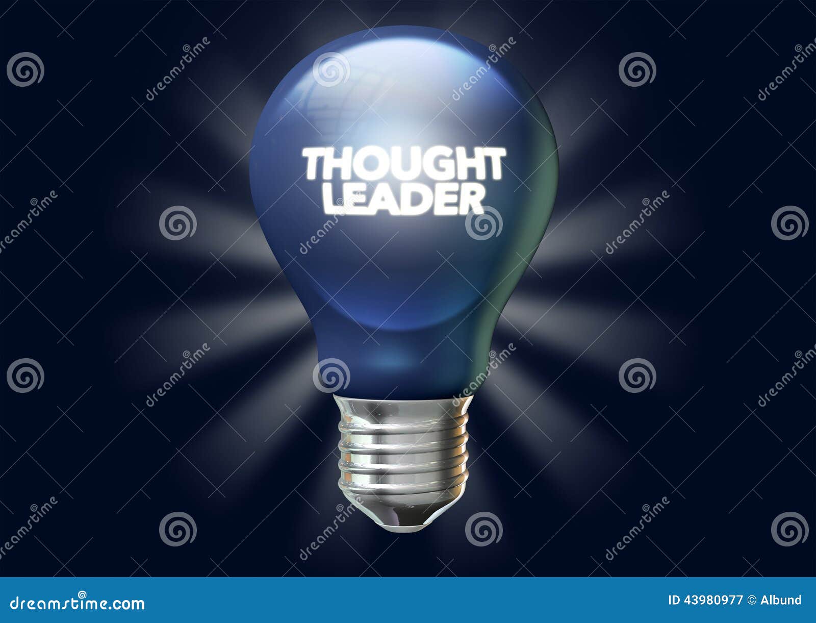 thought leader light bulb and banner