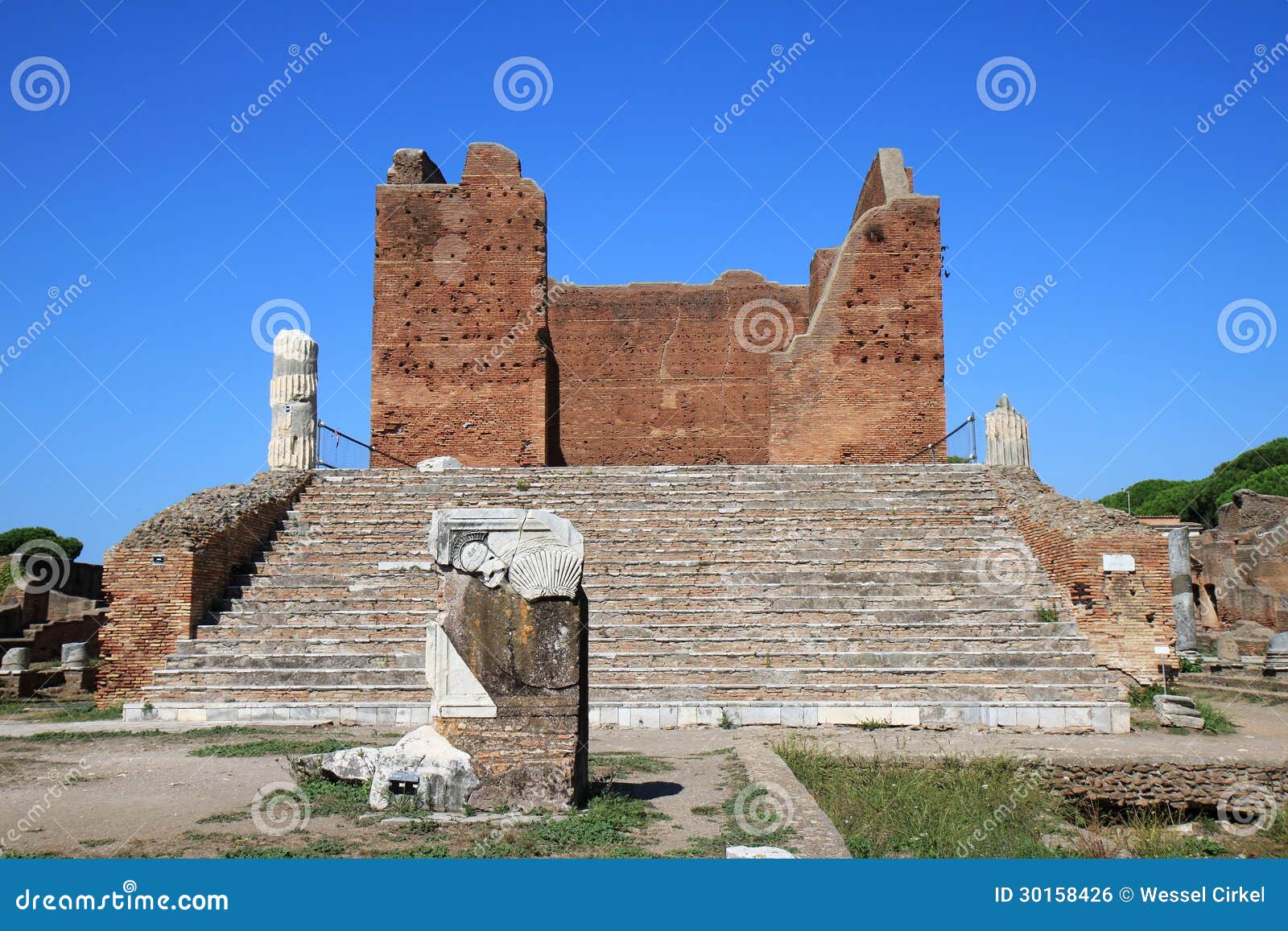 ruins of the capitoleum, ostia antica, italy