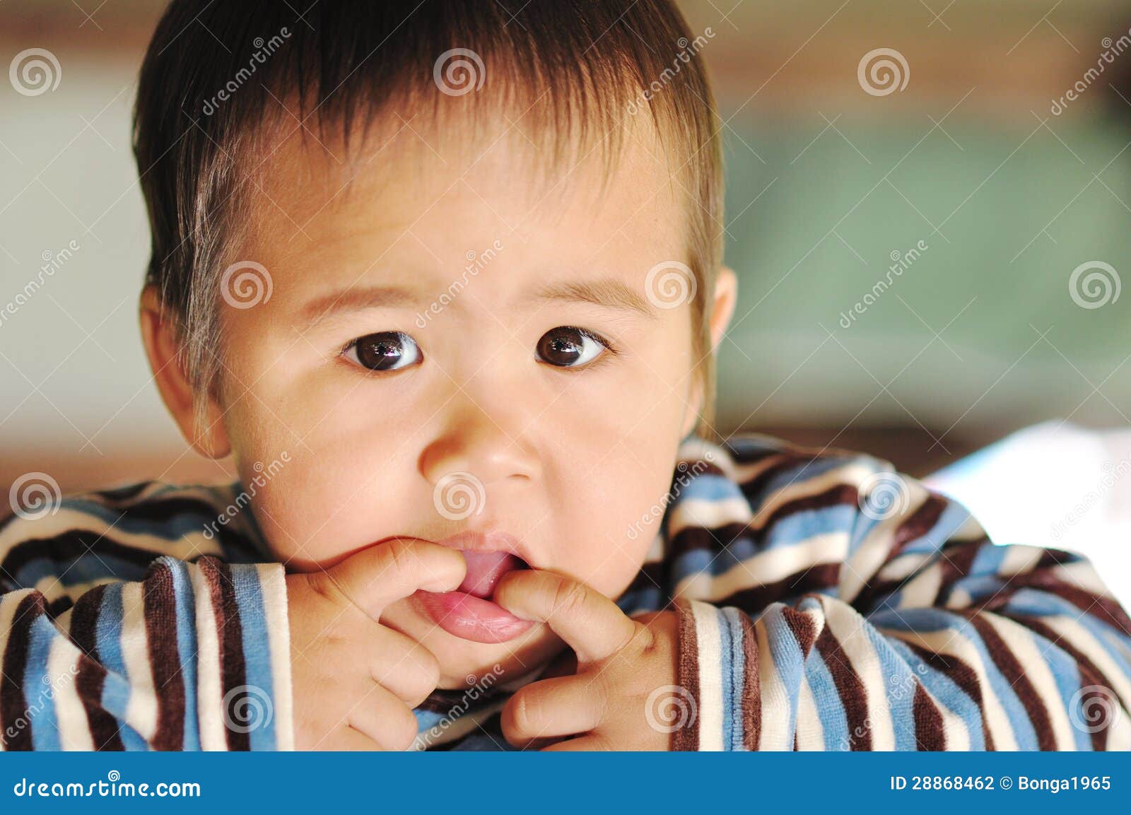 Thoughtful child. stock photo. Image of portrait, indoors 28868462