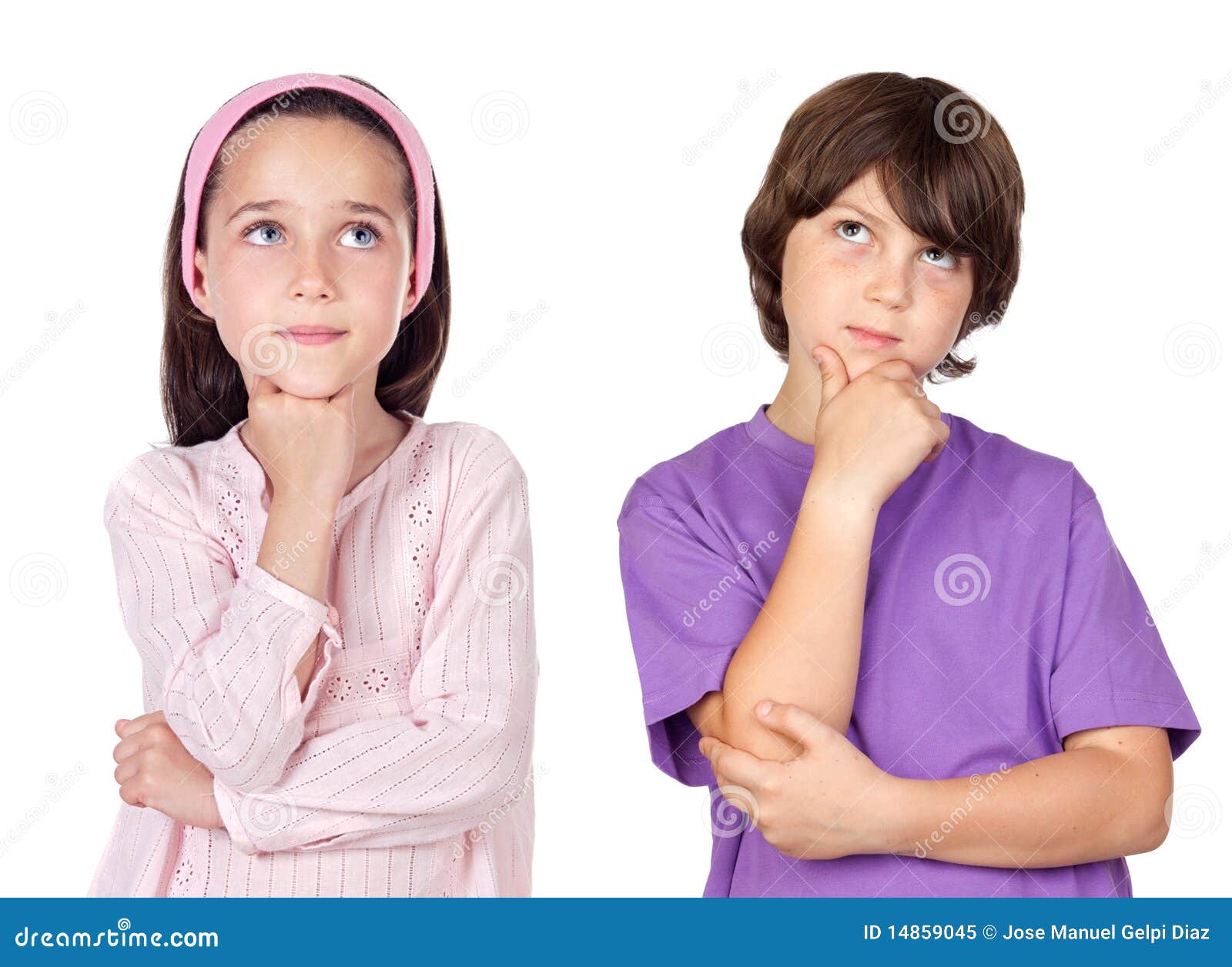 Thoughtful children stock image. Image of happiness, caucasian 14859045
