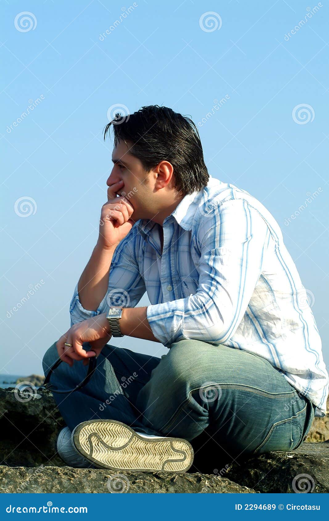 Thoughtful man stock image. Image of memories, chill, meditation ...