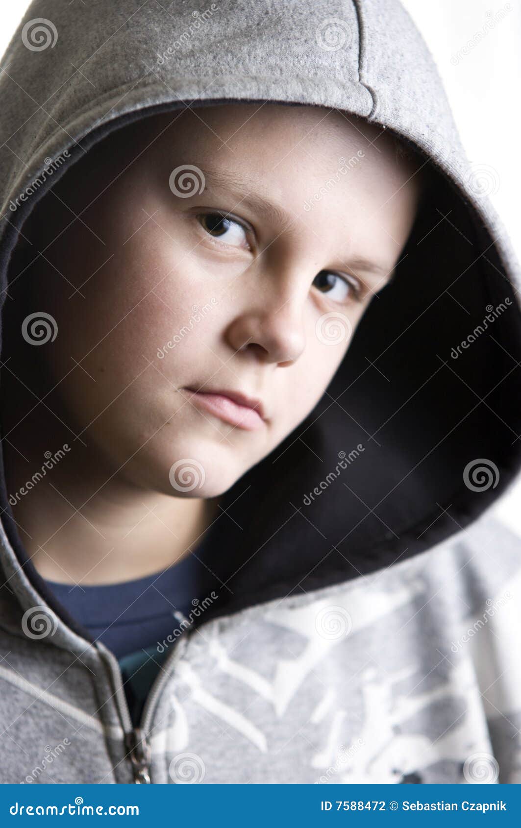 Thoughtful teenage boy stock photo. Image of portraiture - 7588472