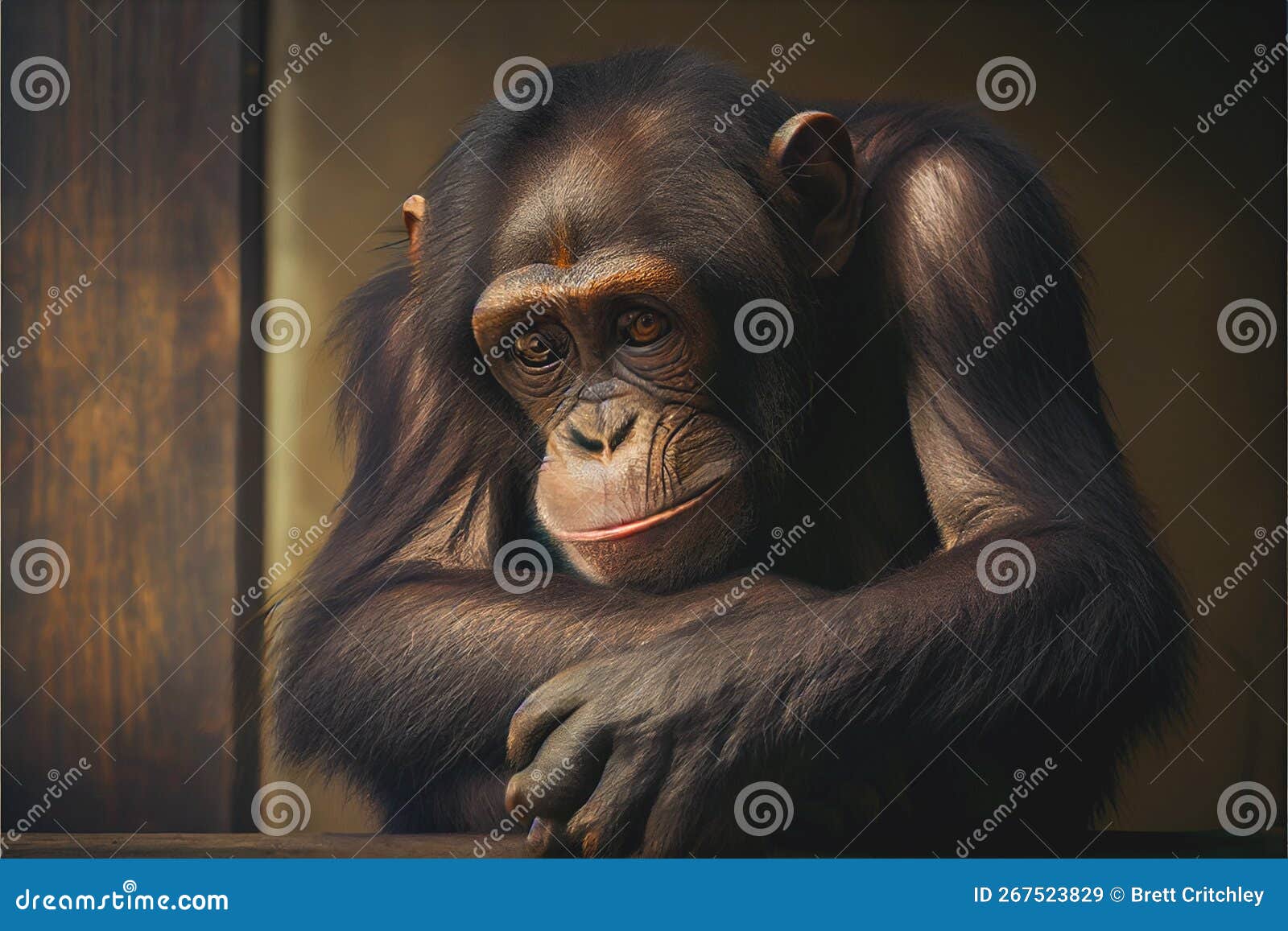 thoughtful thinking chimp ape primate portrait not monkey chimpanzee