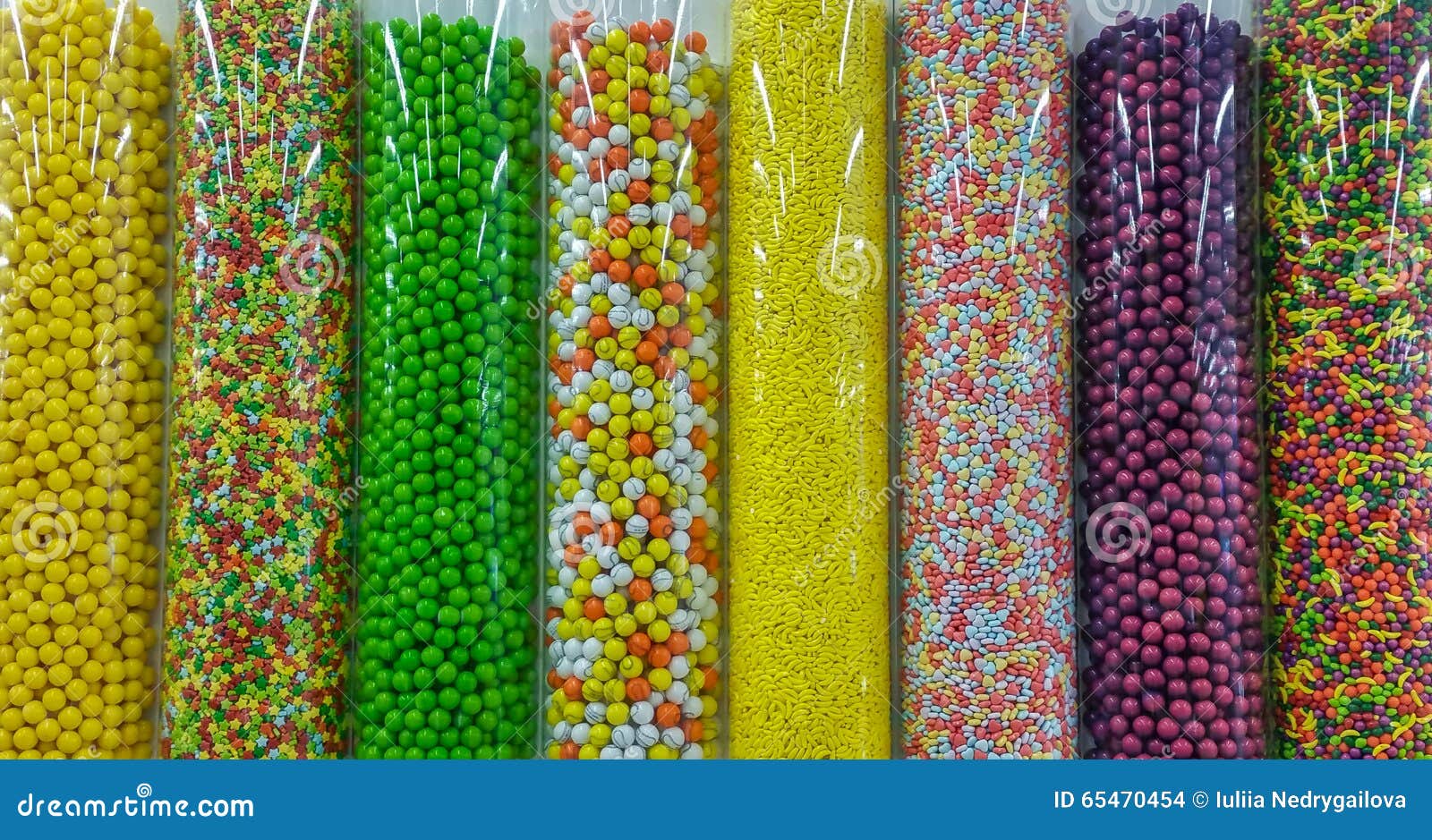 Thousands of Colorful Candies in Plastic Tubes Stock Photo Image of