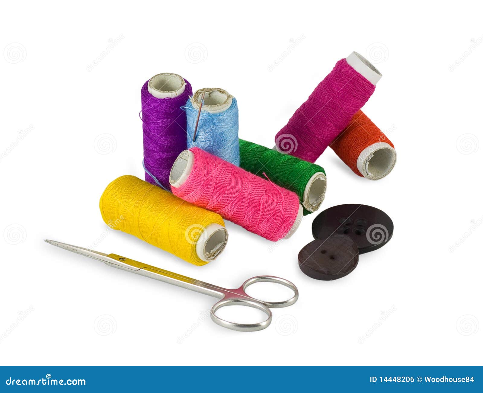 Thread, Needle and Scissors Stock Photo - Image of item, work: 14448206