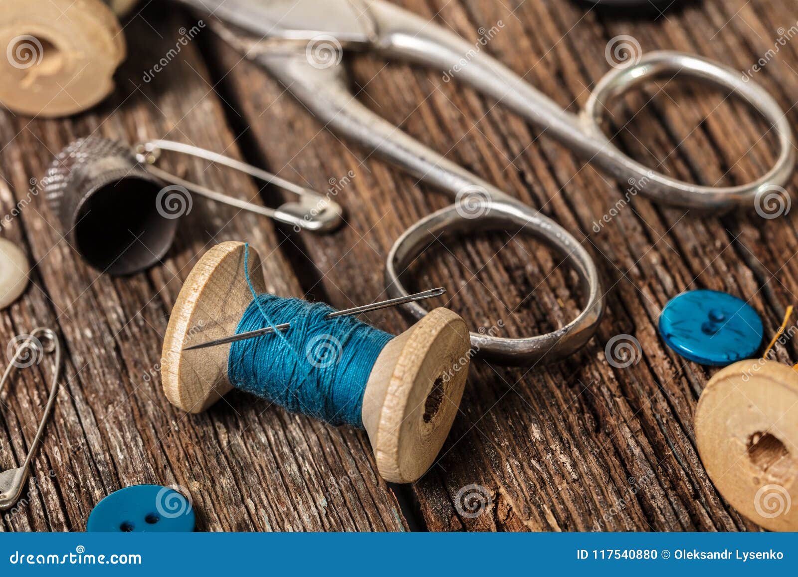Thread and Sewing Accessories Stock Photo Image of sewing, blue