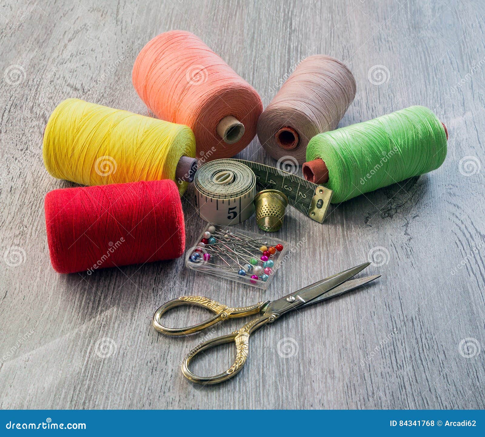 Thread sewing scissors stock photo. Image of handmade 84341768