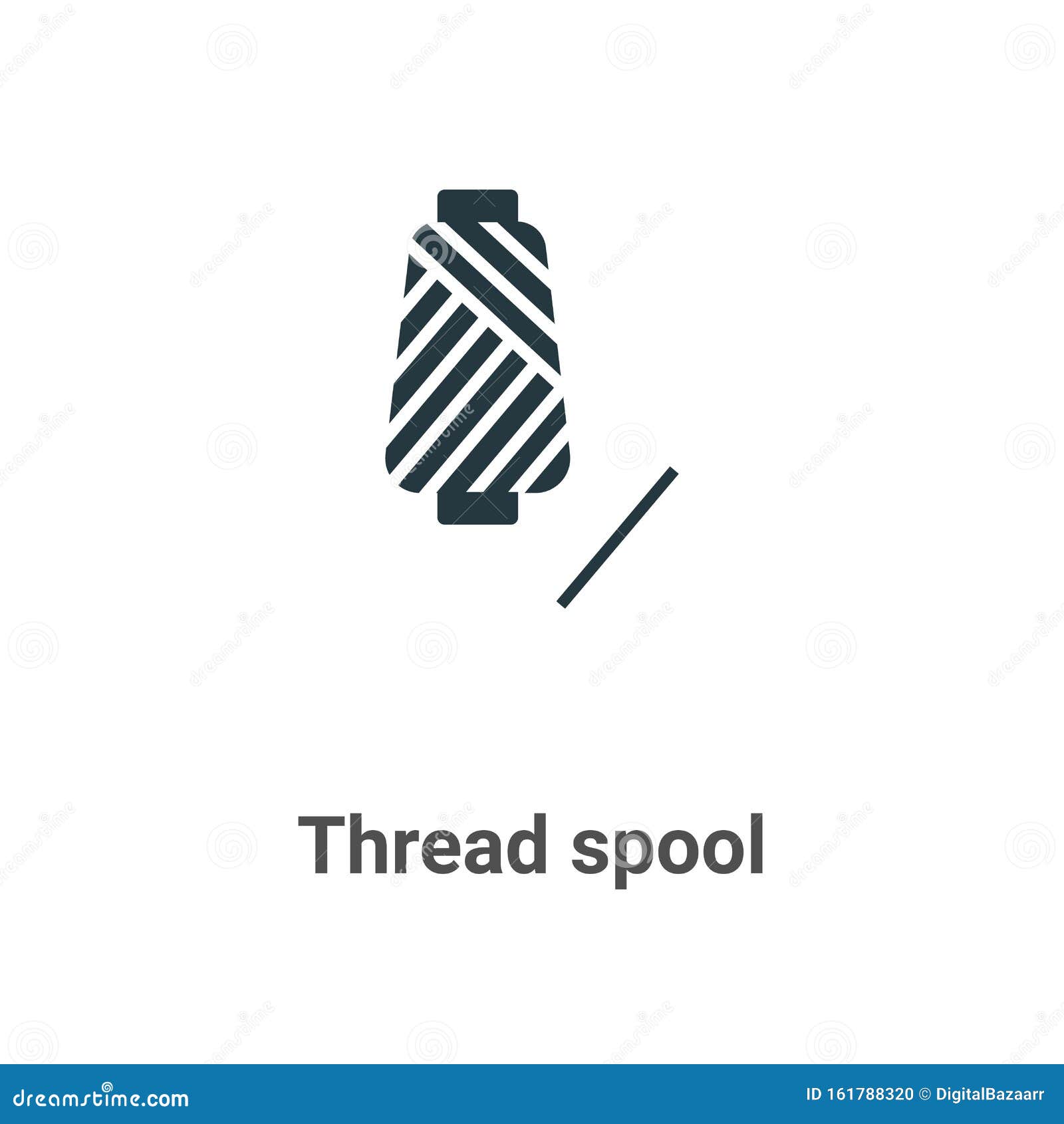 Thread Spool Vector Icon on White Background. Flat Vector Thread Spool