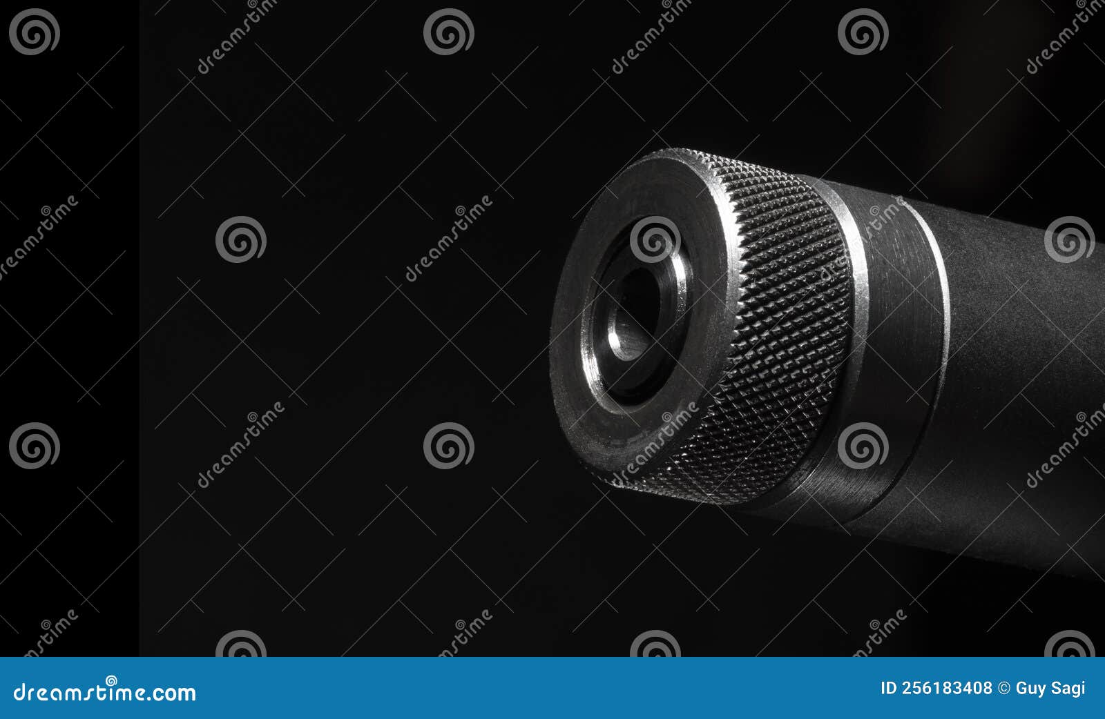 Threaded Barrel Protector Installed on a Rifle Barrel Stock Photo