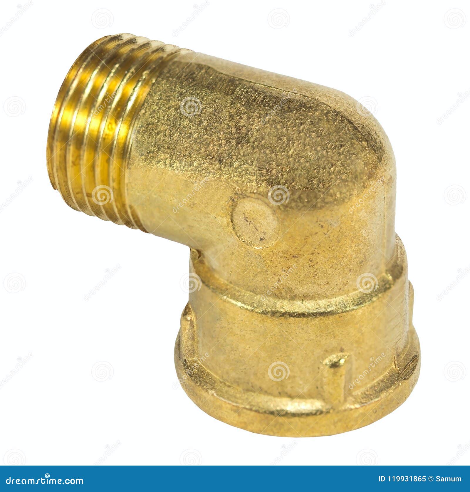 Brass fitting for plumbing stock image. Image of thread 119931865