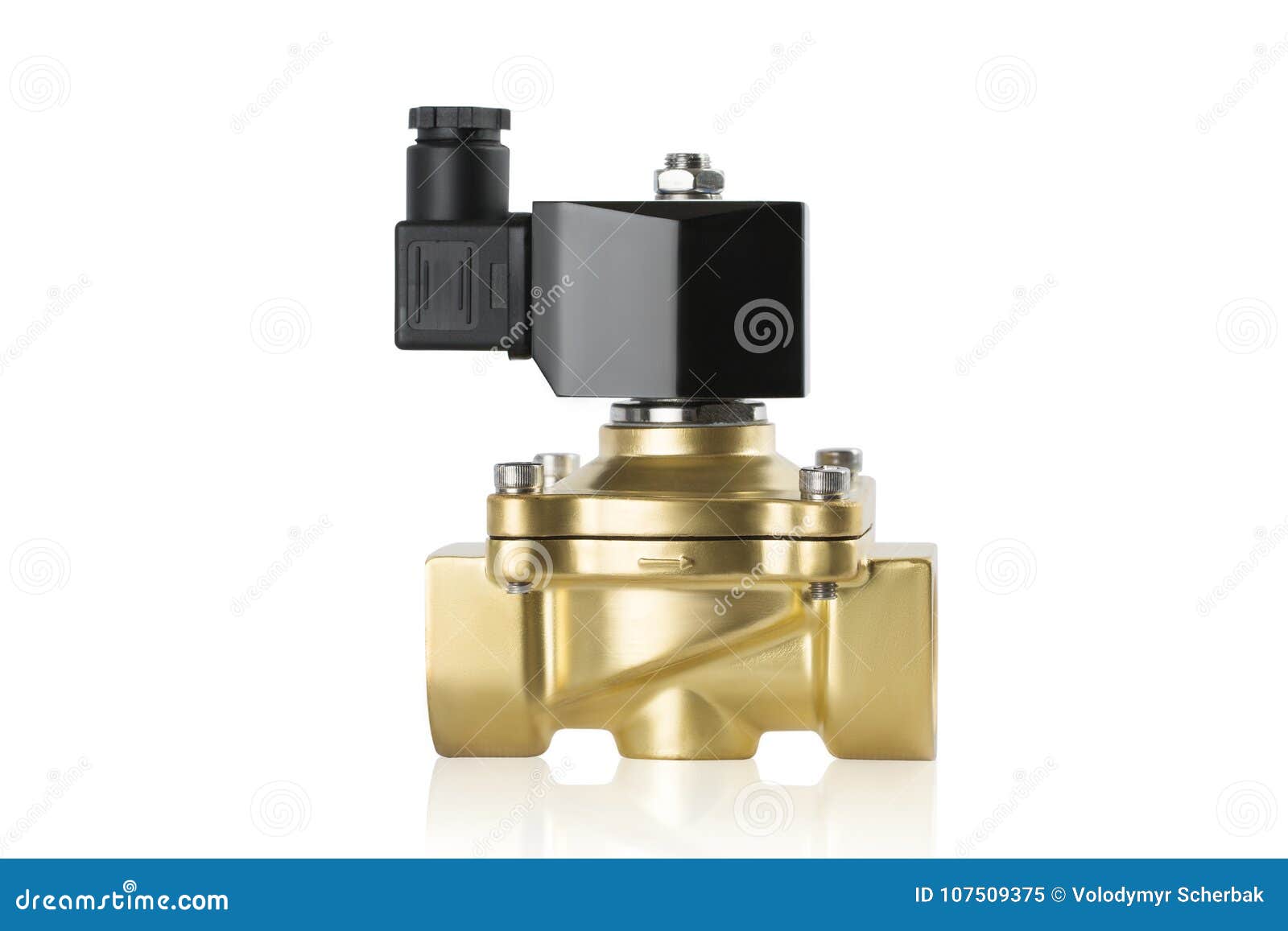 Threaded Copper Pipe Fitting Isolated On White Background Stock Image