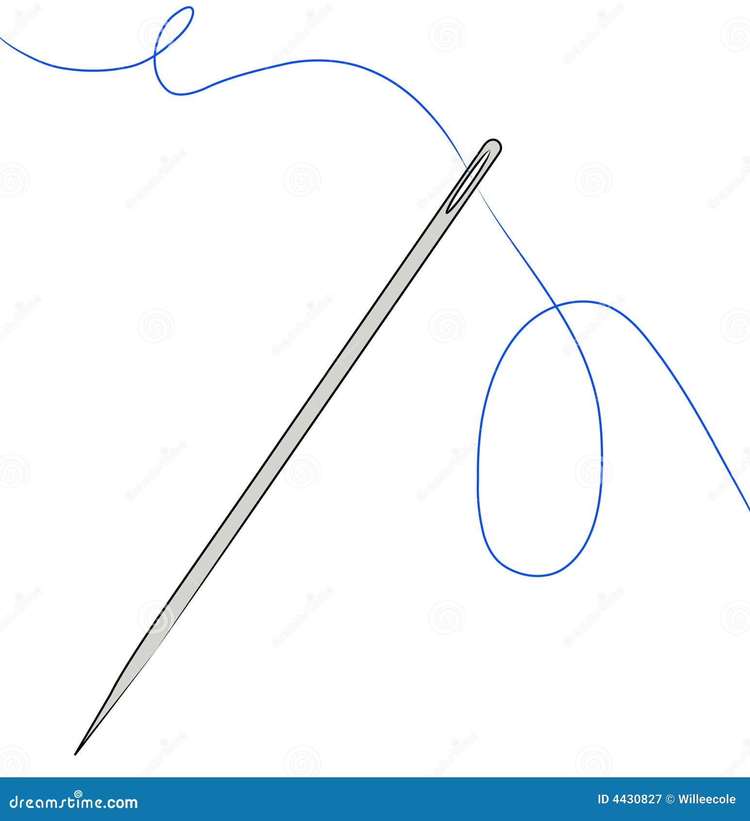 Threaded needle stock vector. Illustration of pattern 4430827