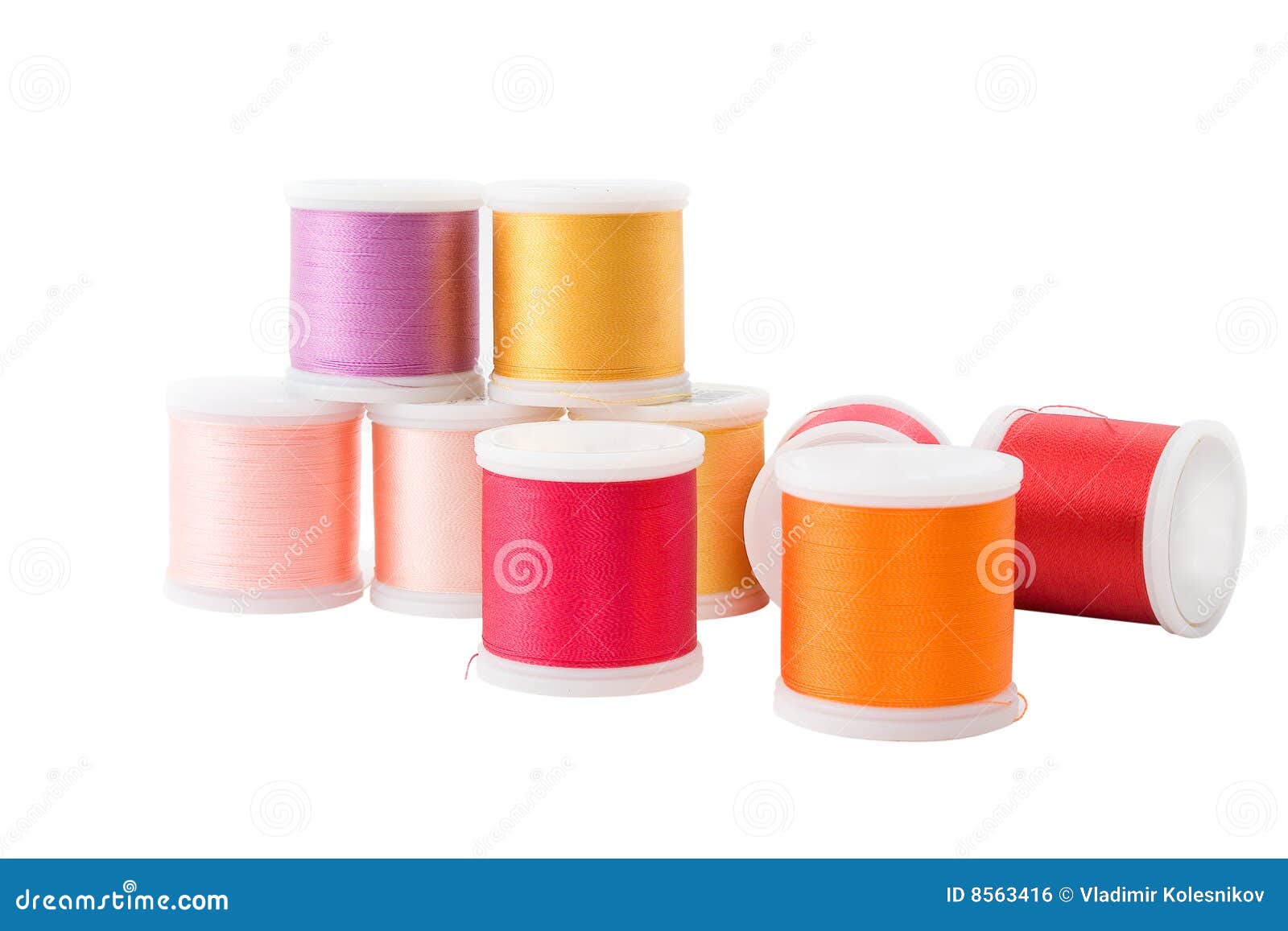 Threads on spool stock photo. Image of white, textile 8563416
