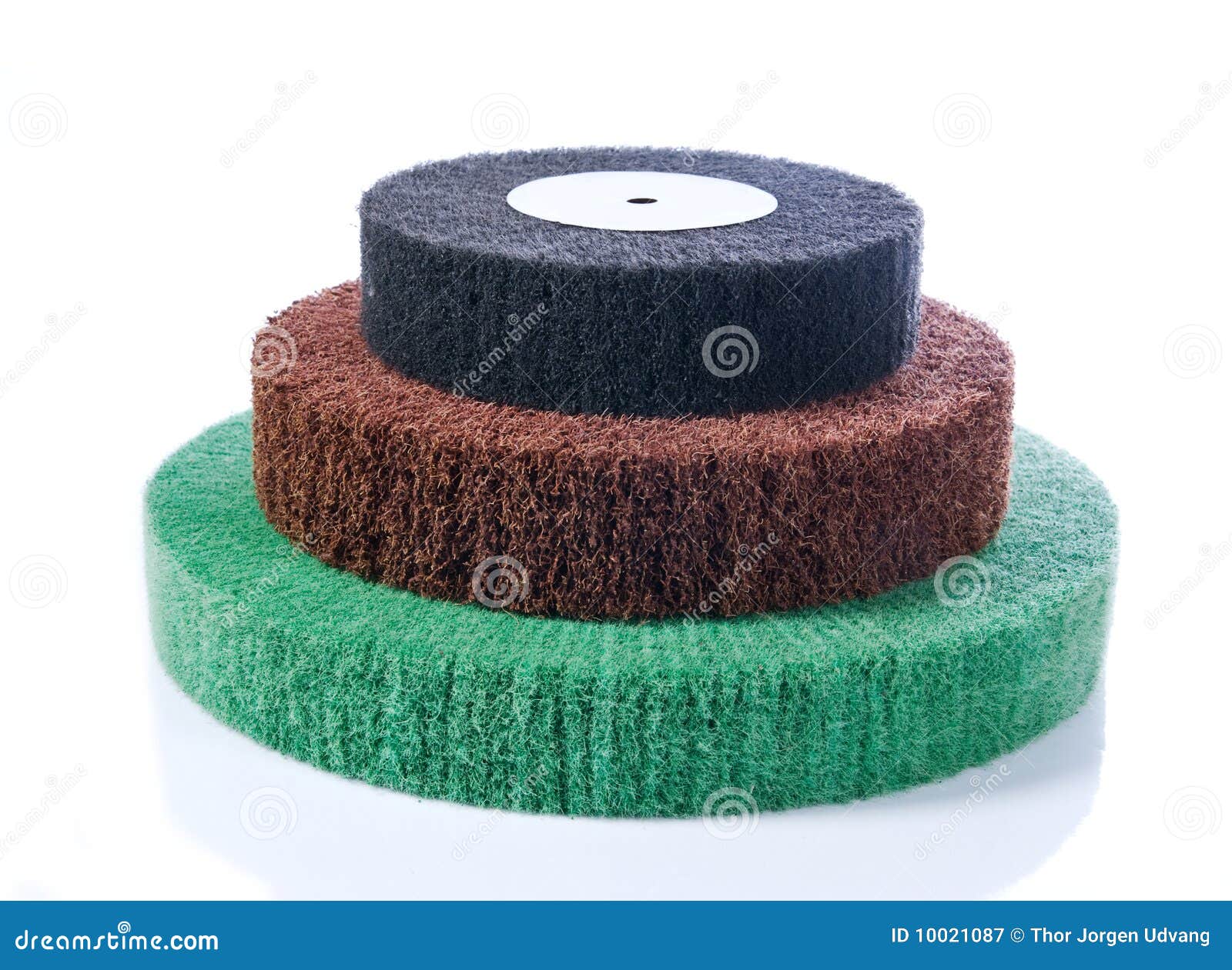 three abrasive wheels