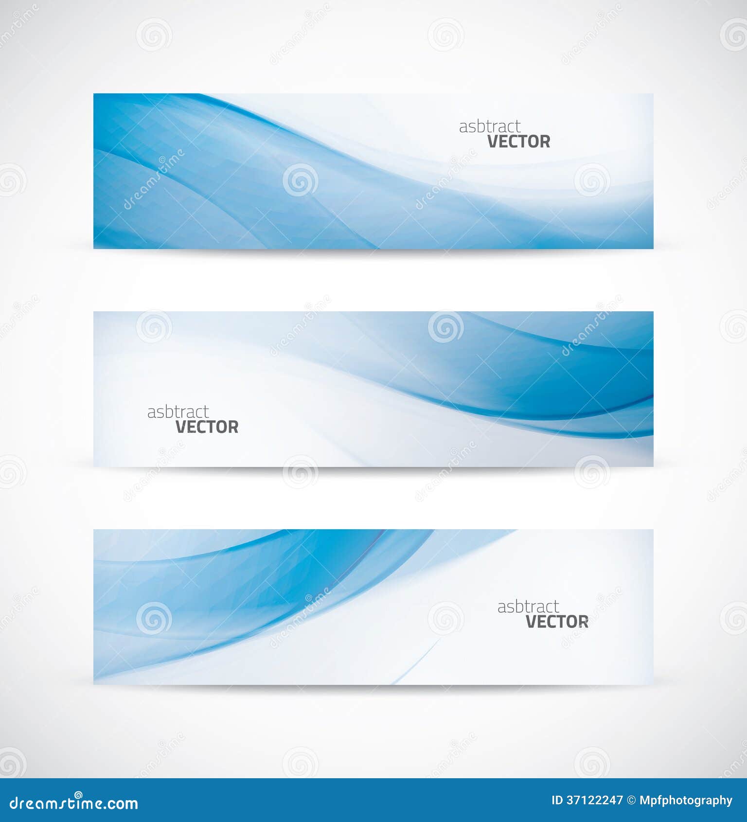 three abstract blue business wave banner header ba