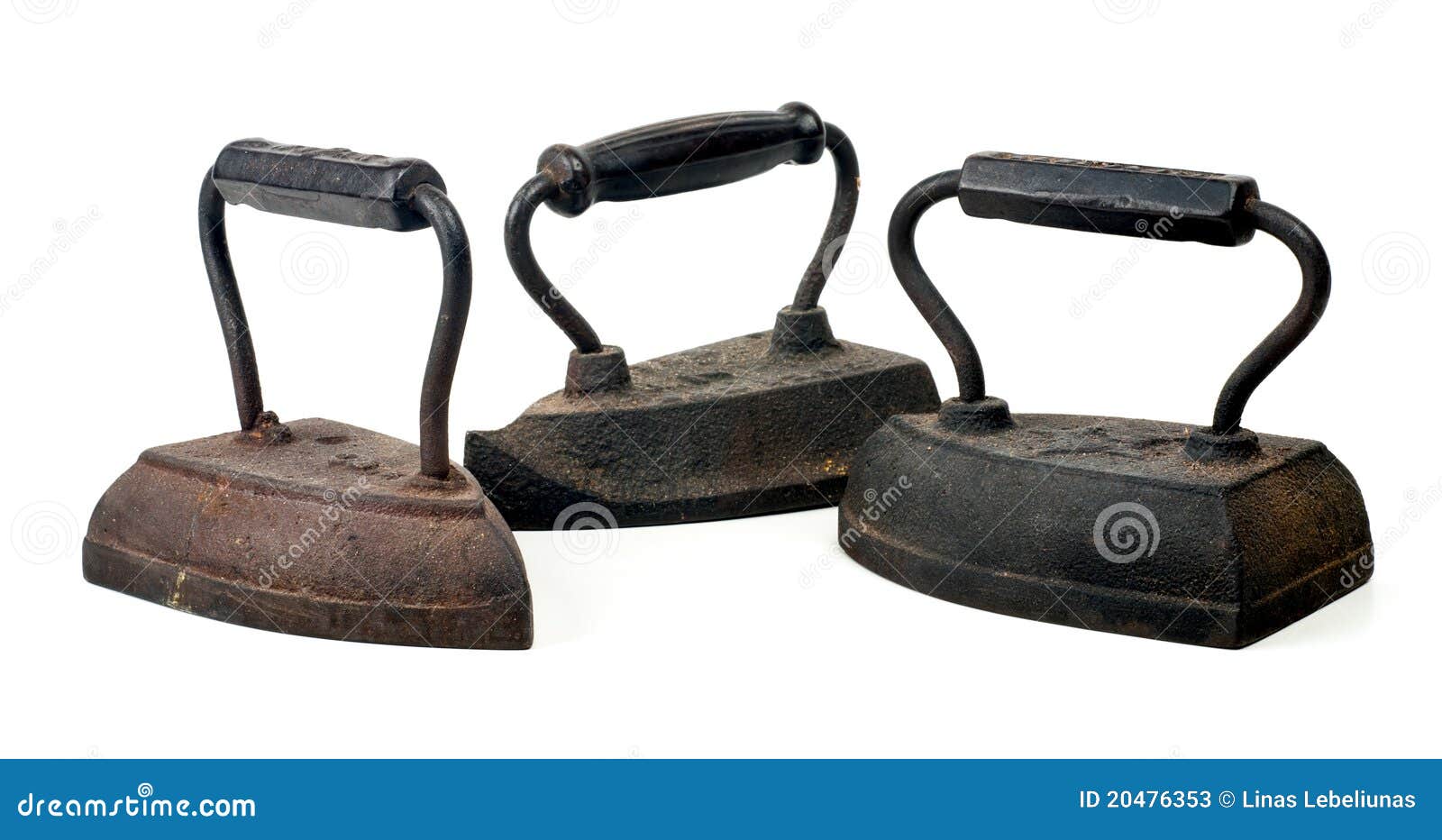 Three Antique Irons stock image. Image of ancient, housework 20476353
