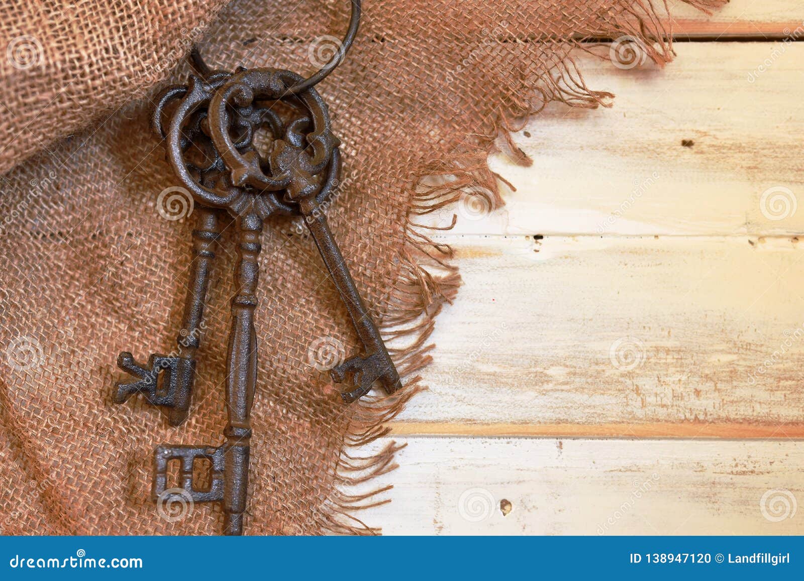 Ring Of Vintage Keys Stock Photo - Download Image Now - Four