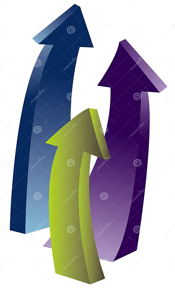 Three Arrows Pointing Upward Stock Vector Illustration of upward