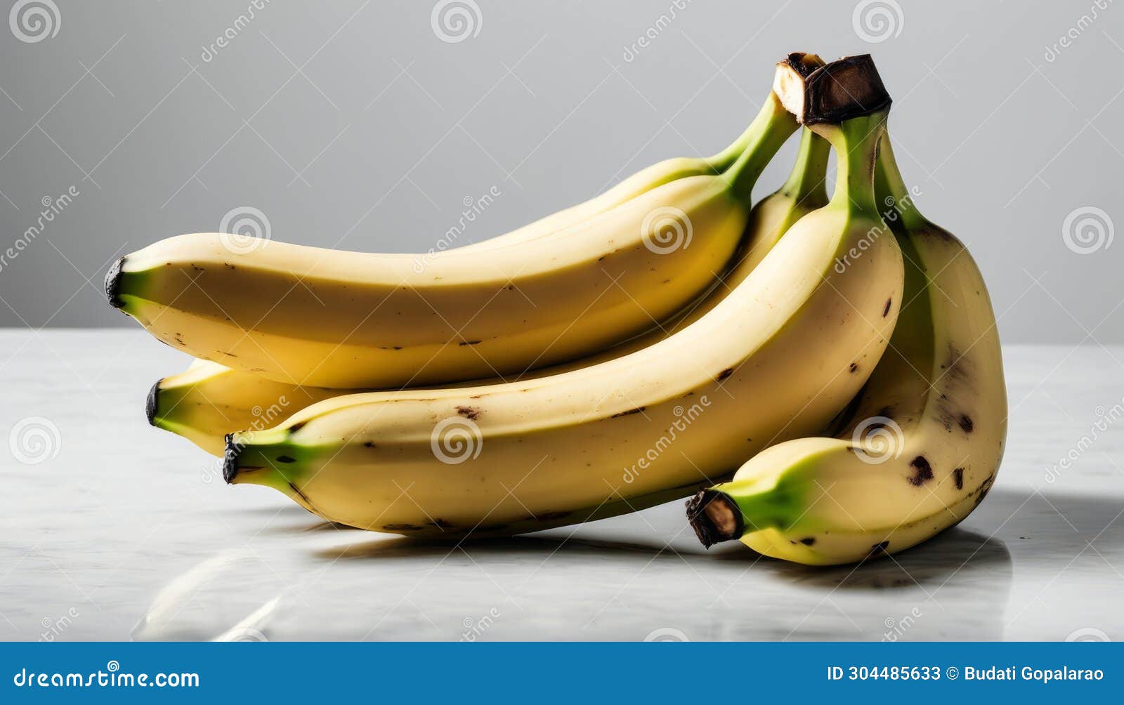 Three Bananas on a White Counter Stock Illustration Illustration of