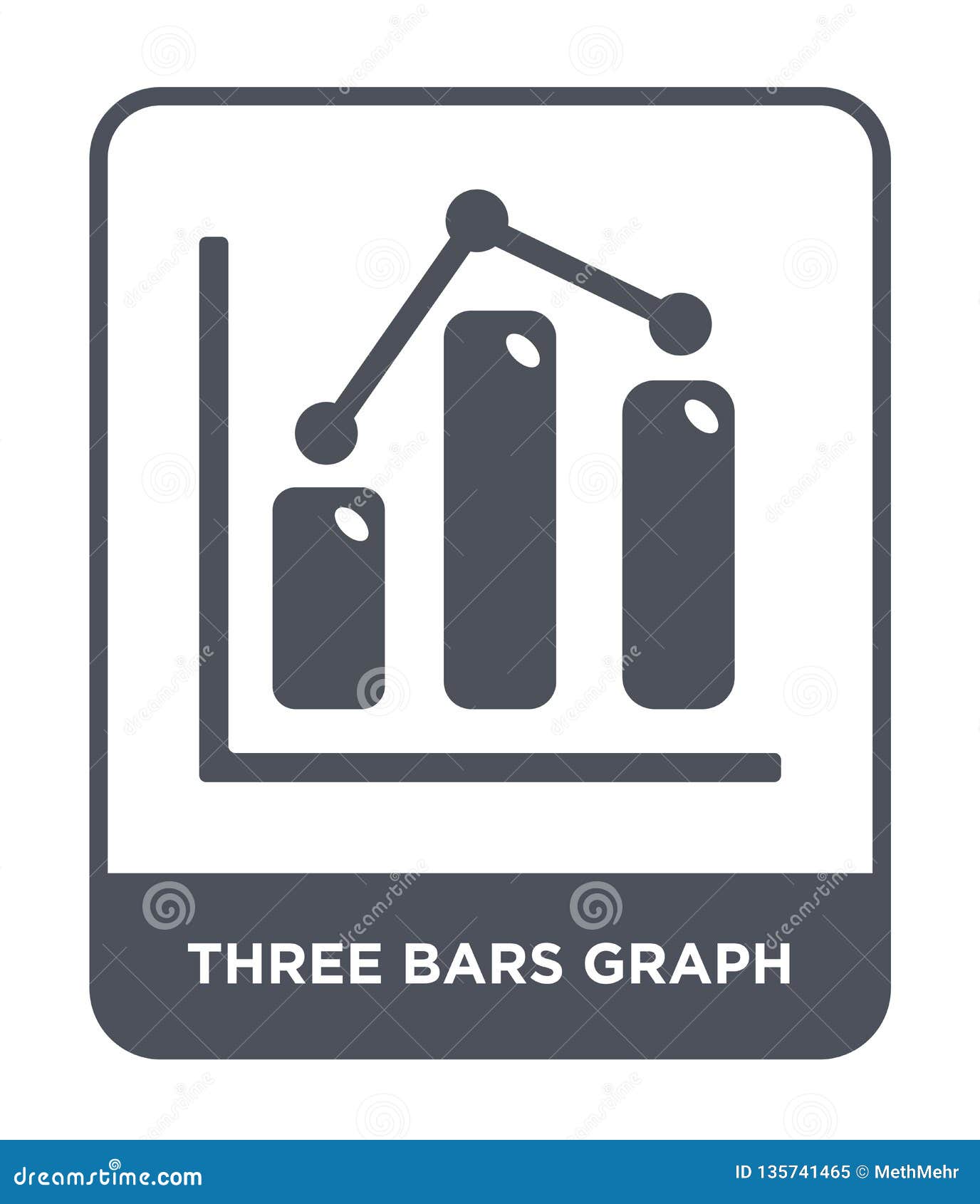 Three Bars Graph Icon Vector Isolated On White Background, Logo 125791056