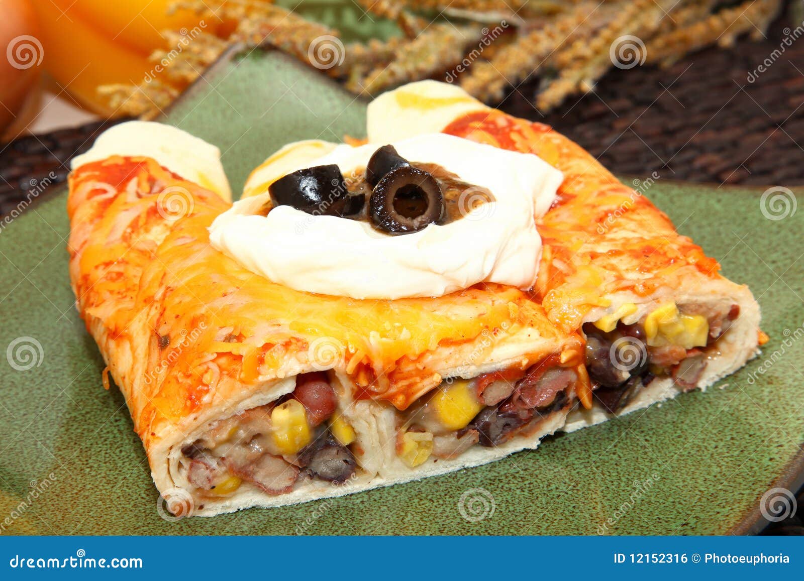 Three Bean Enchilada stock photo. Image of sauce, tomatillo 12152316