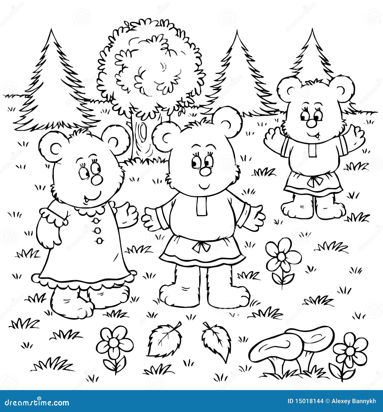 Three bears stock illustration. Illustration of drawing - 15018144