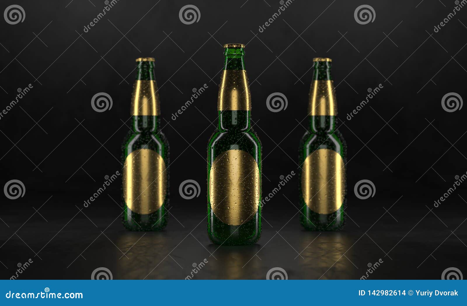 Download Three Beer Bottles Standing On A Rustic Black Table. Beer ...