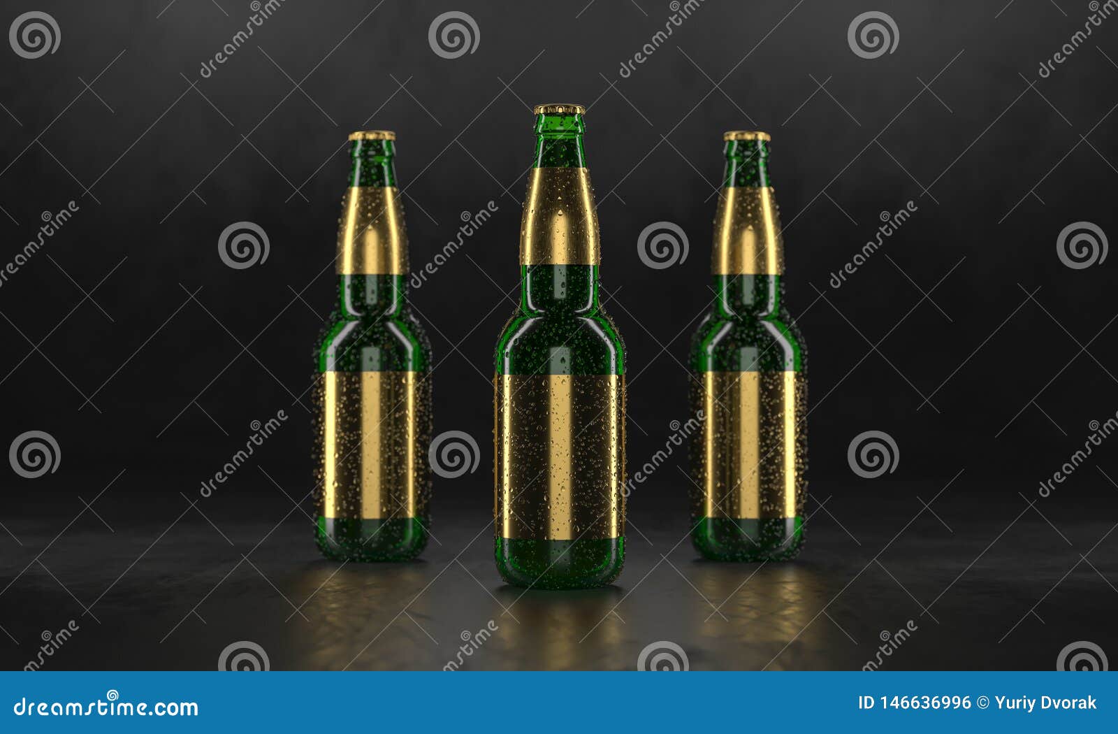 Download Three Beer Bottles Standing On A Rustic Black Table. Beer ...