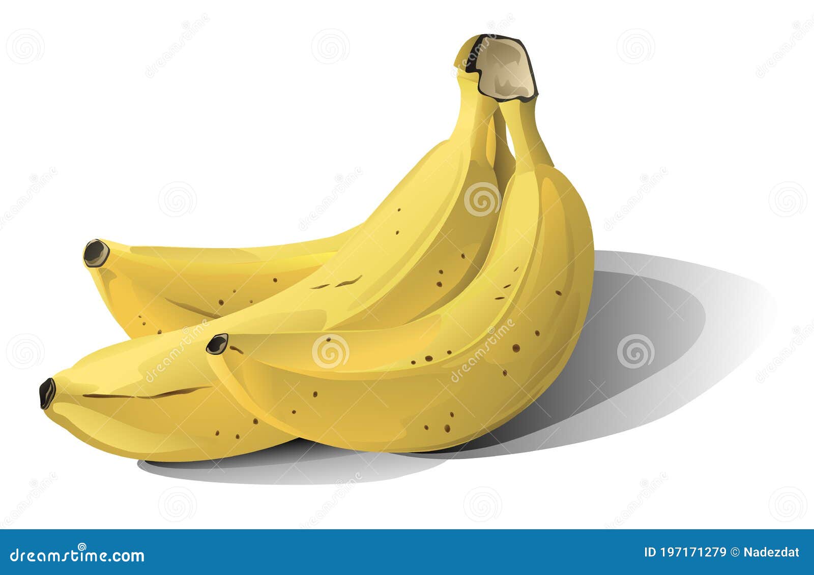 three big yellow bananas 